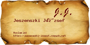Jeszenszki József névjegykártya